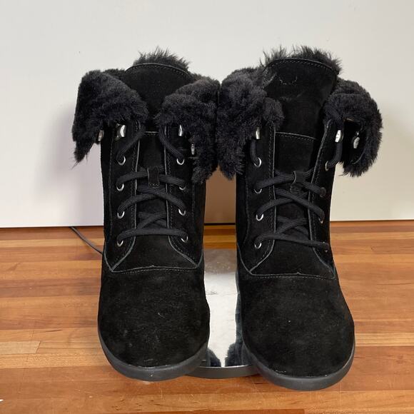 Style & Co Aubreyy Lace-up Winter Boots black 10m - Picture 2 of 8